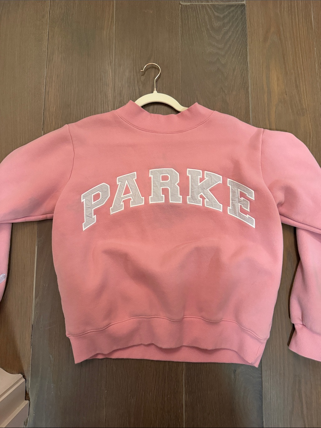 Parke Pink Crewneck Sweatshirt With White Lettering